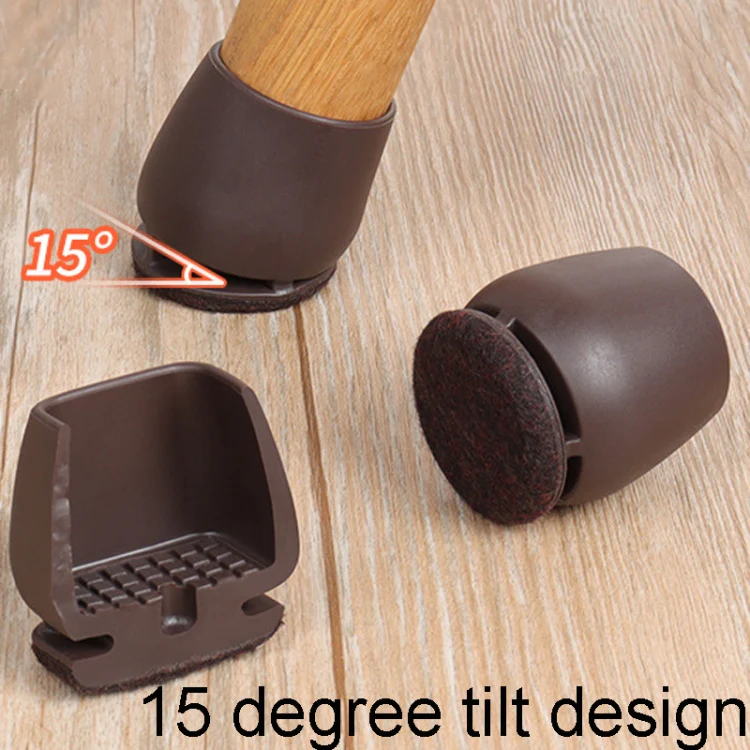 0.75 inch 8pcs /Set 15 Degree Tilt Table And Chair Feet One-Piece Shock-Absorbing Protective Cover For Chairs(Square) - Image 7