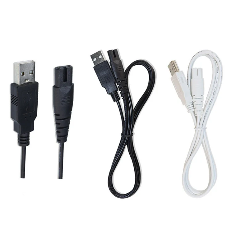 1.25m For Shaver / Water Refill Device USB TTo 8-Figure Tail Charging Cable Power Cord(Black) - Image 2