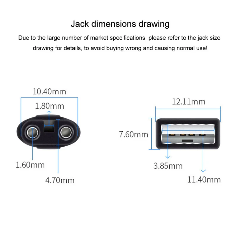 1.25m For Shaver / Water Refill Device USB TTo 8-Figure Tail Charging Cable Power Cord(Black) - Image 4