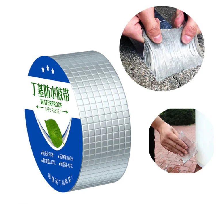 1.2mm Thickness Butyl Waterproof Tape Self-Adhesive Aluminum Foil Tape, Width x Length: 10cm x 5m - Image 2