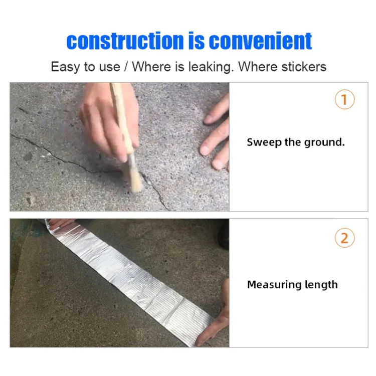 1.2mm Thickness Butyl Waterproof Tape Self-Adhesive Aluminum Foil Tape, Width x Length: 10cm x 5m - Image 6