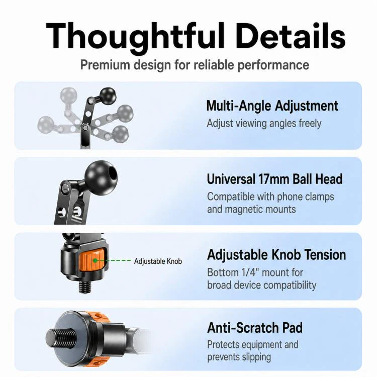1/4 Inch Screw Phone Tripod Mount for Cameras Monitors Ring Lights, Style: Magnetic Mount - Image 10