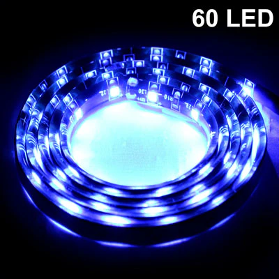 1.7W Blue Light 60 LED 3528 SMD Waterproof Flexible Car Strip Light, DC 12V, Length: 1m - Image 2