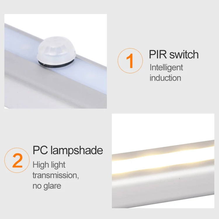 1.8W 10 LEDs White Light Wide Screen Intelligent Human Body Sensor Light LED Corridor Cabinet Light, Battery Version - Image 4