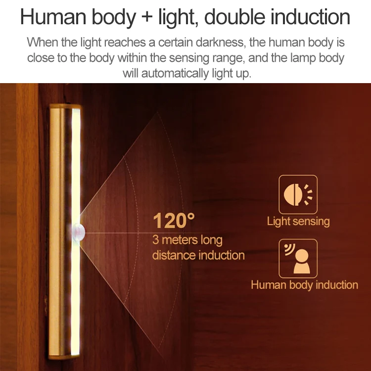 1.8W 10 LEDs White Light Wide Screen Intelligent Human Body Sensor Light LED Corridor Cabinet Light, Battery Version - Image 7