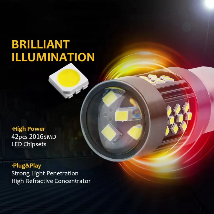 1 Pair 7443 12V 7W Strobe Car LED Fog Light(Lime Light) - Image 5