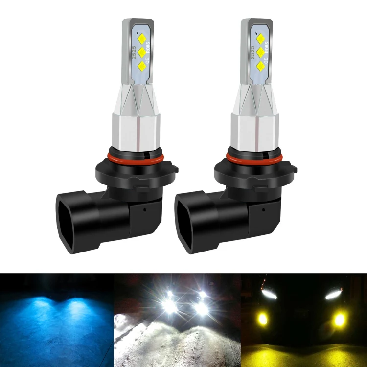 1 Pair 9006 DC 12V-24V 12W 1800LM Car LED Fog Light(Ice Blue Light) - Image 2