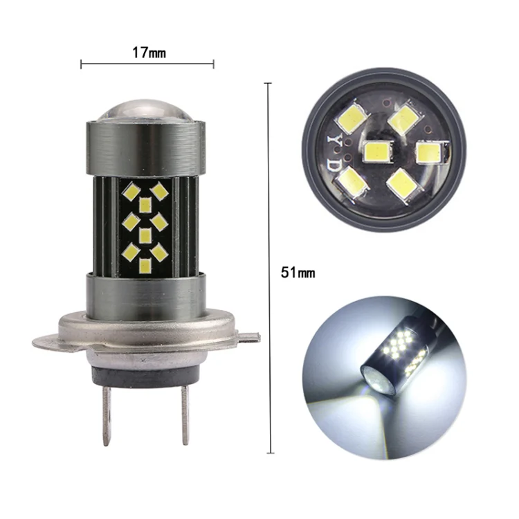 1 Pair H7 12V 7W Strobe Car LED Fog Light(Pink Light) - Image 3