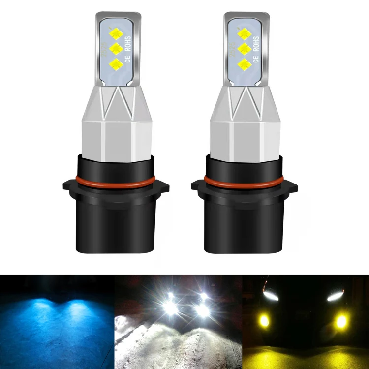 1 Pair P13W DC 12V-24V 12W 1800LM Car LED Fog Light(Ice Blue Light) - Image 2