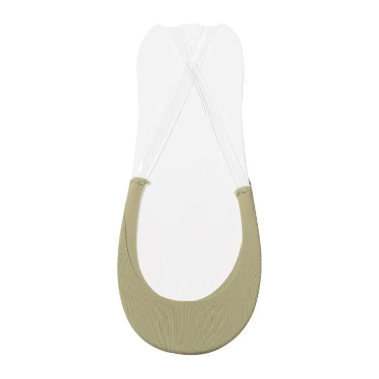 1 Pair Women Summer Ultrathin Ice Silk Half Palm High Heel Anti-slip Invisible Socks(Grass Green)
