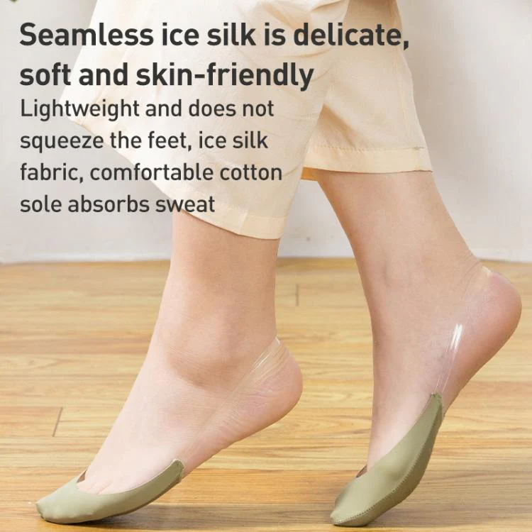 1 Pair Women Summer Ultrathin Ice Silk Half Palm High Heel Anti-slip Invisible Socks(Grass Green) - Image 8