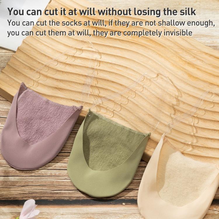 1 Pair Women Summer Ultrathin Ice Silk Half Palm High Heel Anti-slip Invisible Socks(Skin) - Image 6