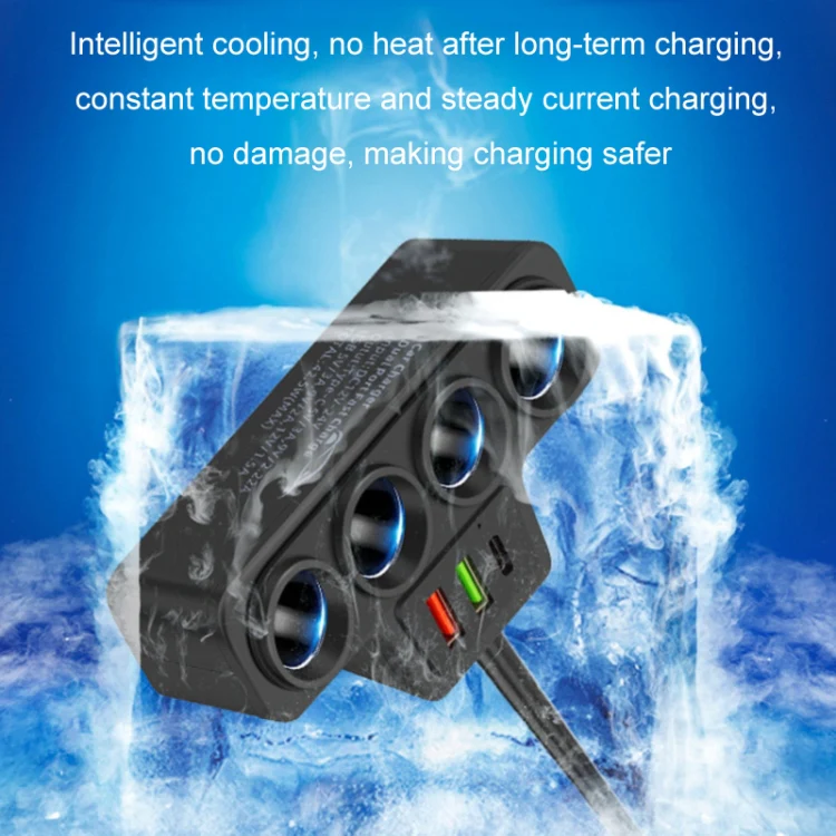 1 to 4 Q3.0 Car Cigarette Lighter Fast Charging 120W Car Conversion Plug(BY-1369) - Image 8