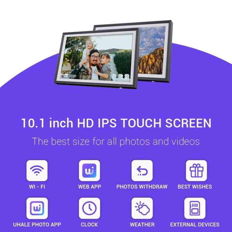 10.1 Inch Uhale Smart Cloud Photo Frame WiFi Mobile Photo Transfer Touchscreen Digital Signage UK Plug(Black 16GB) - Image 4