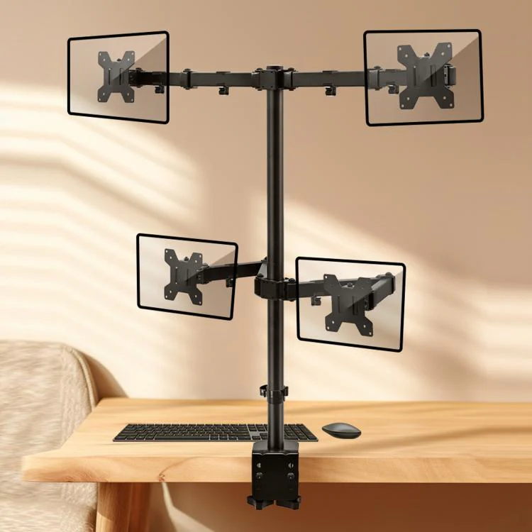 10-32 Inch 4-Screen Desktop Monitor Mount With Mechanical Arm(ZX-MT044)