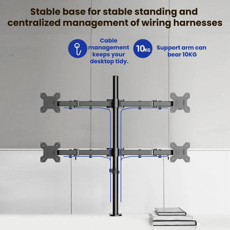 10-32 Inch 4-Screen Desktop Monitor Mount With Mechanical Arm(ZX-MT044) - Image 7