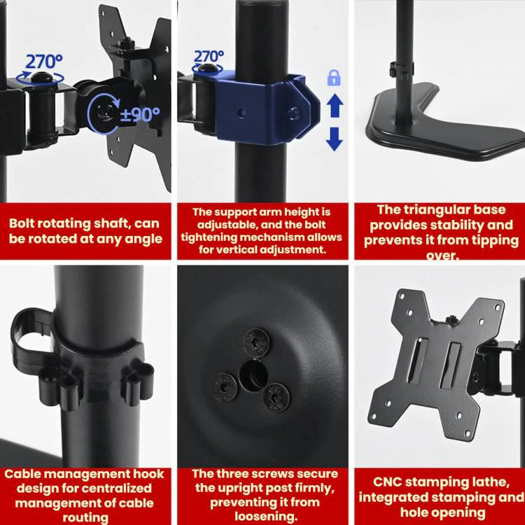 10-32 Inch Computer Monitor Desktop Cantilever Arm With Thickened Metal Bracket(ZX-MT010V) - Image 4