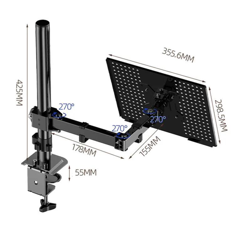 10-32 Inch Computer Monitor Desktop Tray Clip Adjustable Cantilever Stand(ZX-MT012N) - Image 3