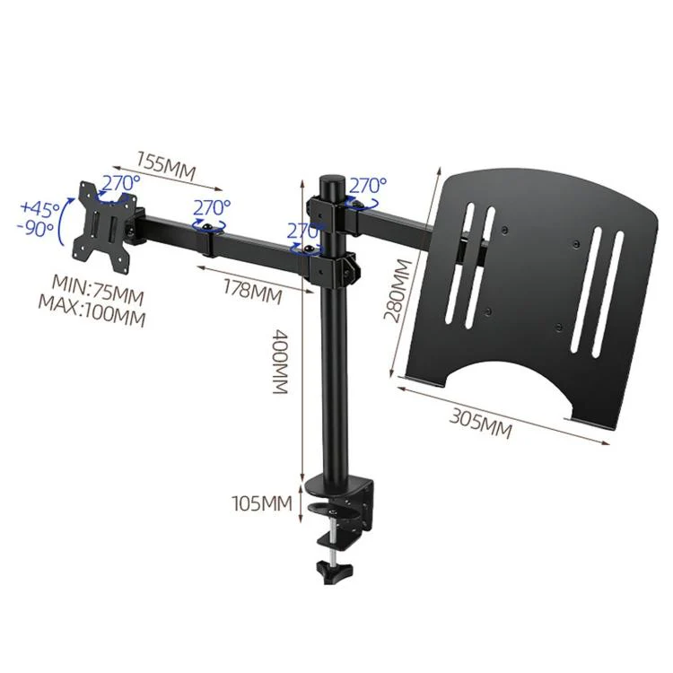 10-32 Inch Desktop Monitor Cantilever Lifting And Rotating Tray Stand(ZX-MT025S) - Image 3