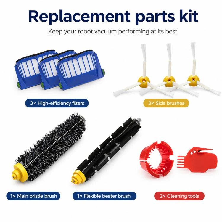 10 In 1 Replacement Parts For iRobot Roomba 600 Series 690 650 620 630 651 655 614 Vacuum Replenishment Kit - Image 2