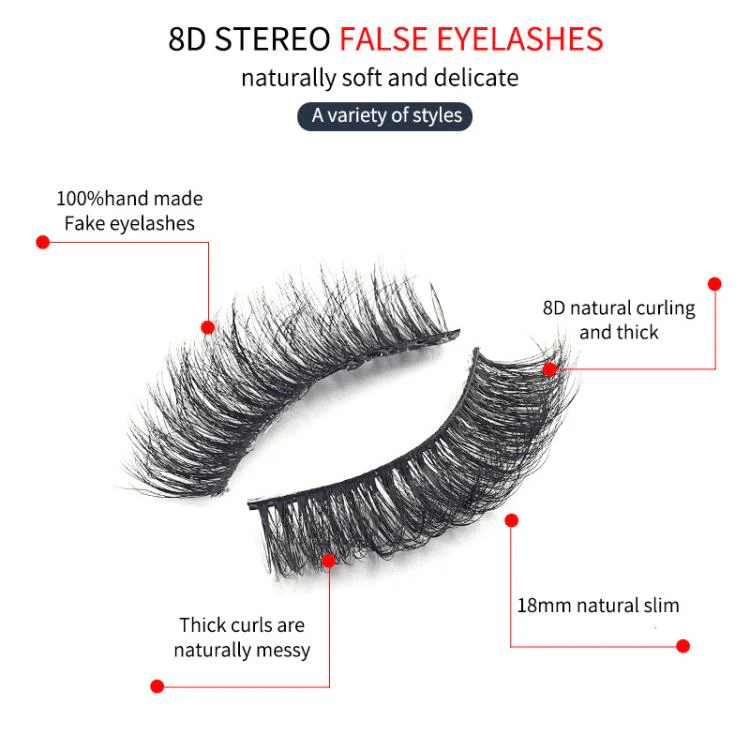 10 Pairs 8D Faux Mink Lashes Pack Fluffy Volume Dramatic False Eyelashes Natural Long Wispy Messy Curls(930) - Image 4