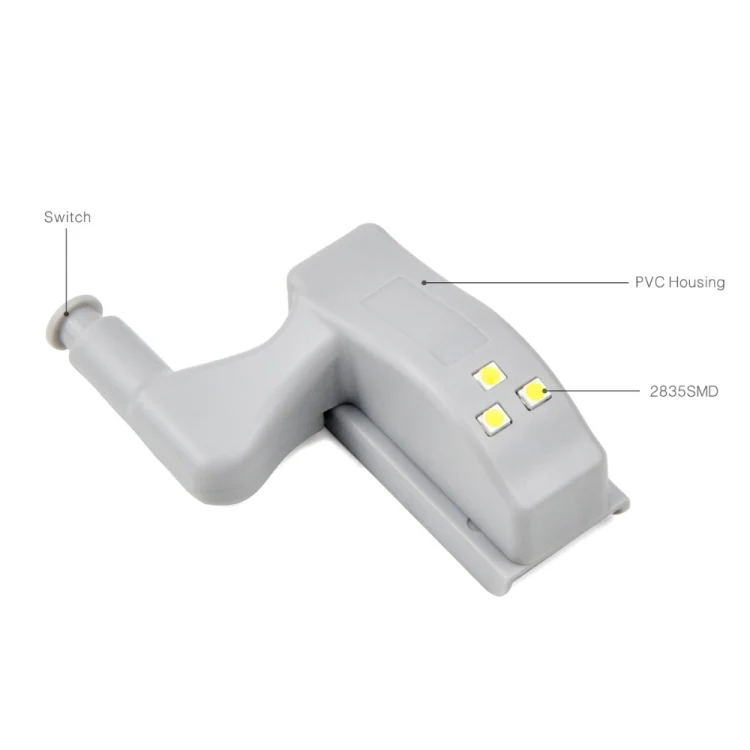 10 PCS 0.3W Universal Inner Hinge LED Sensor lamp Cupboard 3 LEDs Night light Auto ON/OFF Bulb(Warm White) - Image 5
