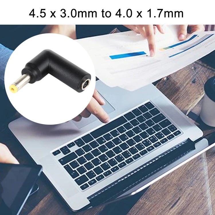 10 PCS 4.5 x 3.0mm Female to 4.0 x 1.7mm Male Plug Elbow Adapter Connector - Image 5