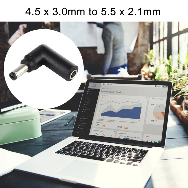 10 PCS 4.5 x 3.0mm Female to 5.5 x 2.1mm Male Plug Elbow Adapter Connector - Image 5