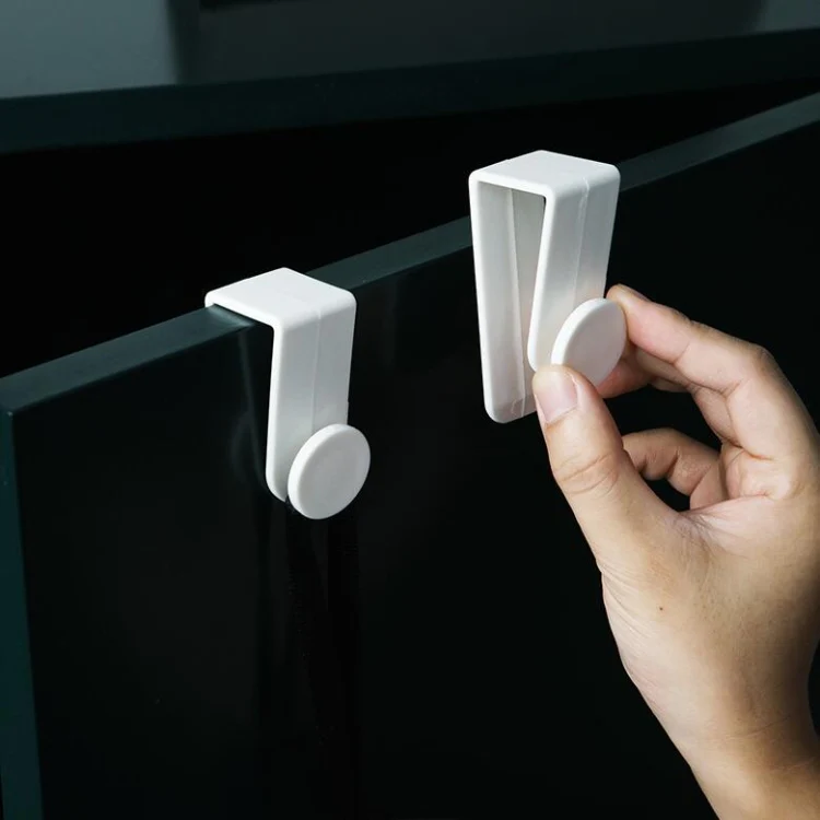 10 PCS / 5 Sets Plastic Hook for Household Storage Cabinet Door(White) - Image 3