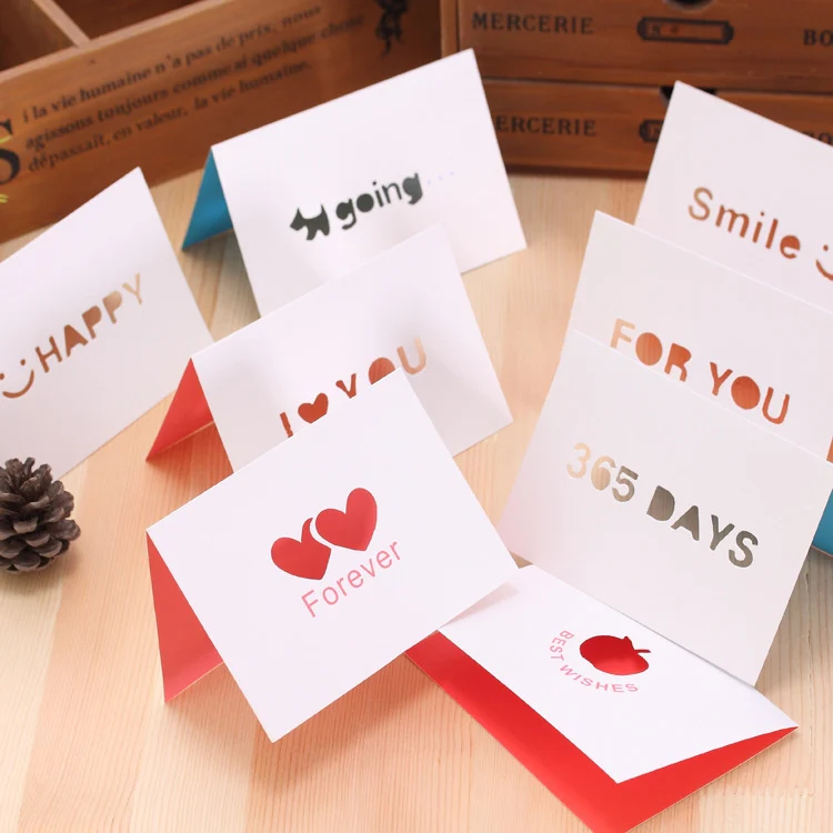 10 PCS A-035 Large Hollow Letters Holiday Greeting Card(I Love You) - Image 4