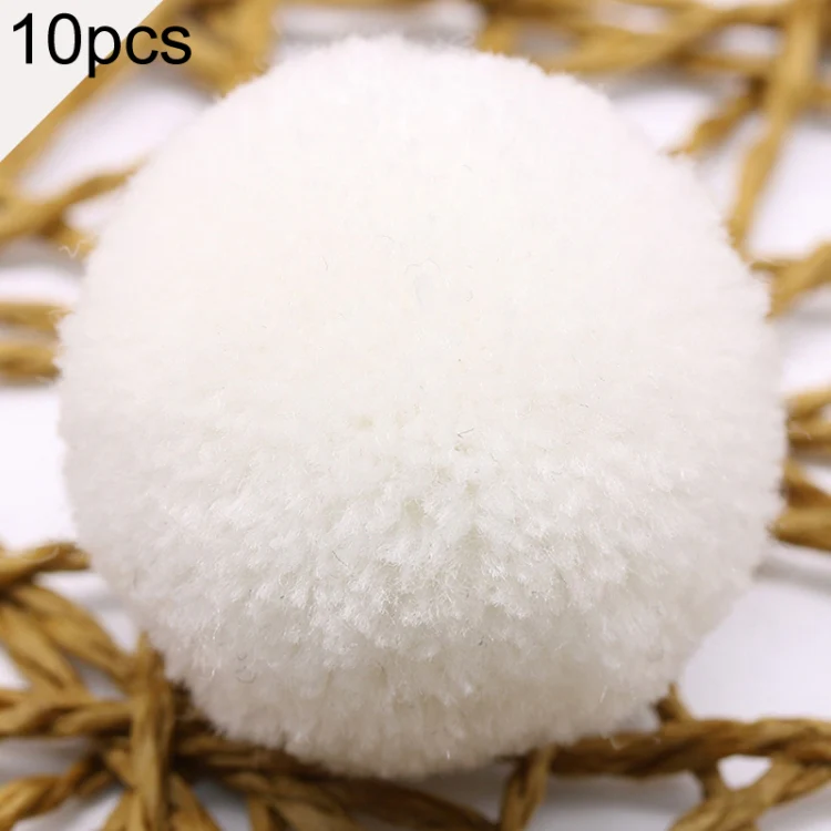 10 PCS Candy Color Toy Ball Decoration Fur Ball(White)