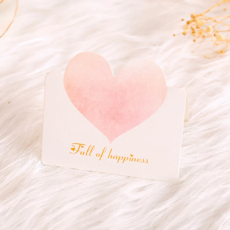 100 PCS A368 Heart Shape Thanks Greeting Card(Full of Happiness)