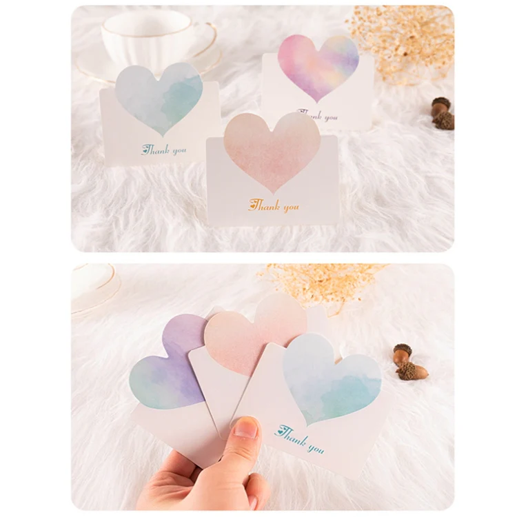 100 PCS A368 Heart Shape Thanks Greeting Card(Full of Happiness) - Image 4