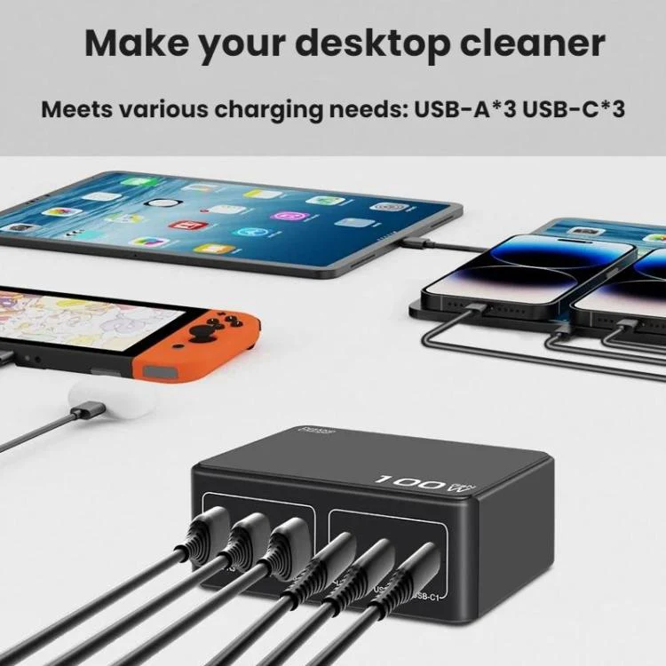 100W High-Power PD Fast Charging USB Multi-Port Charger(EU Plug) - Image 5