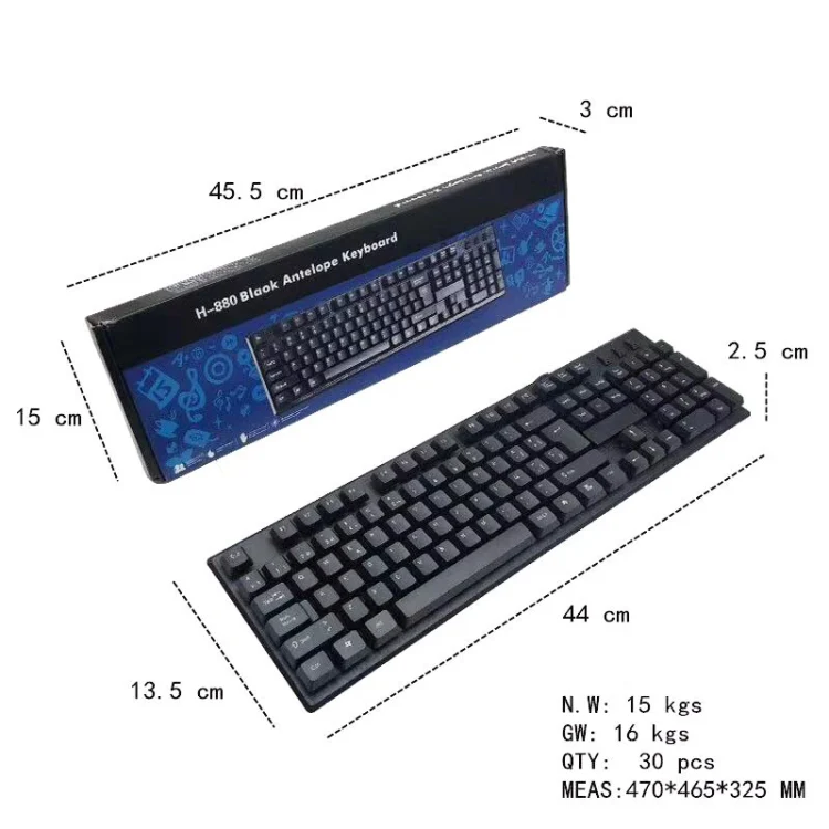 108 Keys Computer USB Wired Keyboard, Cable Length: 1.5m(Russian) - Image 3