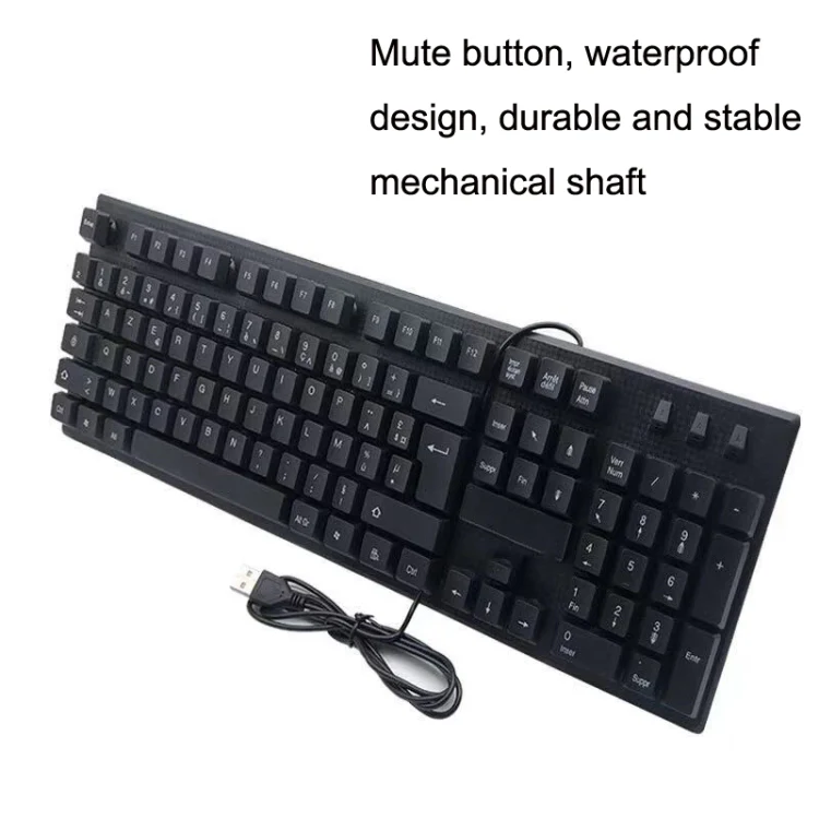 108 Keys Computer USB Wired Keyboard, Cable Length: 1.5m(Russian) - Image 5