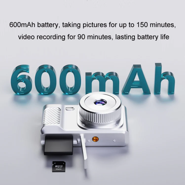 1080P HD Student Retro Digital Card Camera, Color: White+32G - Image 9