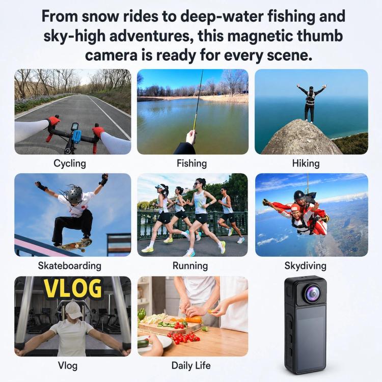 1080P Wearable Body Camera with Magnetic Lanyard Rotatable Lens WiFi Mini Vlog Action Cam EIS Video Recorder - Image 10