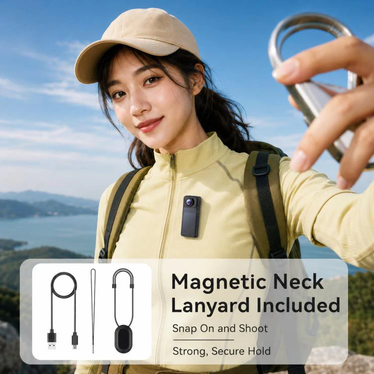 1080P Wearable Body Camera with Magnetic Lanyard Rotatable Lens WiFi Mini Vlog Action Cam EIS Video Recorder - Image 4