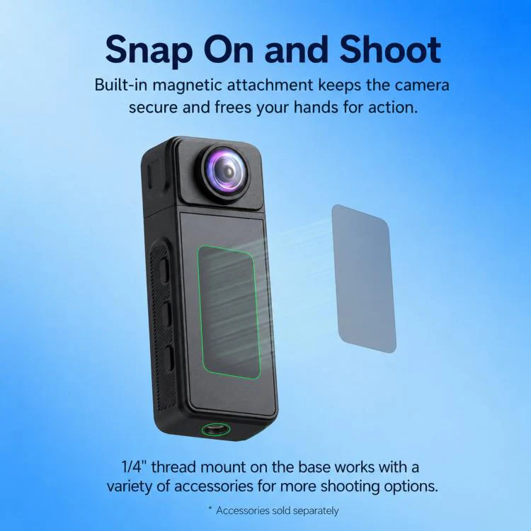 1080P Wearable Body Camera with Magnetic Lanyard Rotatable Lens WiFi Mini Vlog Action Cam EIS Video Recorder - Image 5