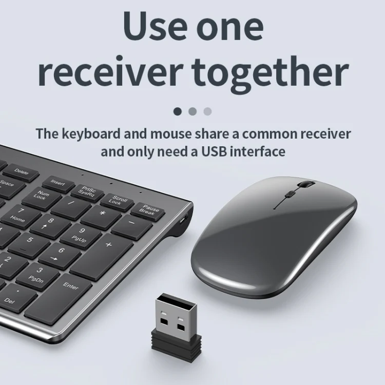 109 Three-mode Wireless Bluetooth Keyboard (Gun Metal) - Image 8