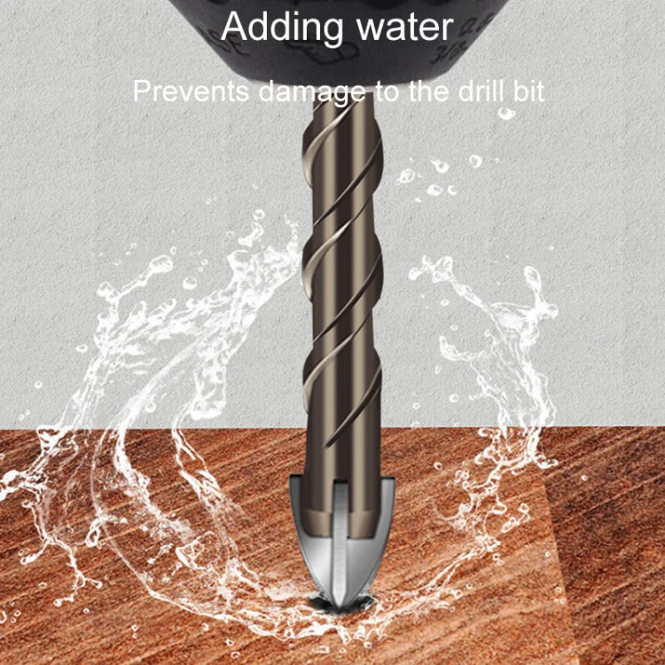 10mm Hexagonal Shank Spiral Flute Cross Alloy Drill Bits Glass Tile Four Edge Drivers - Image 7