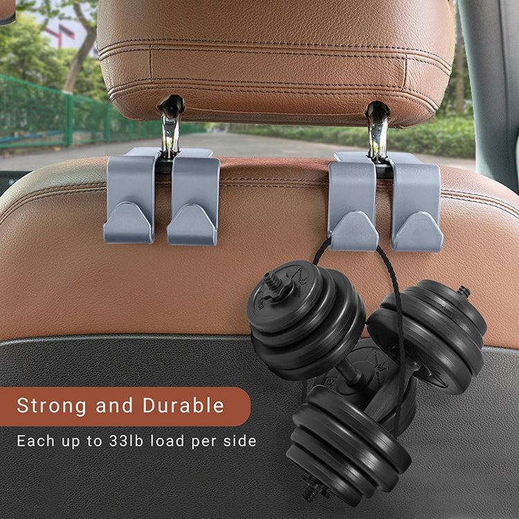 10PCS A-3 Car Hidden Seat Back Hook Multifunctional Rear Phone Holder Hook(Gray) - Image 3