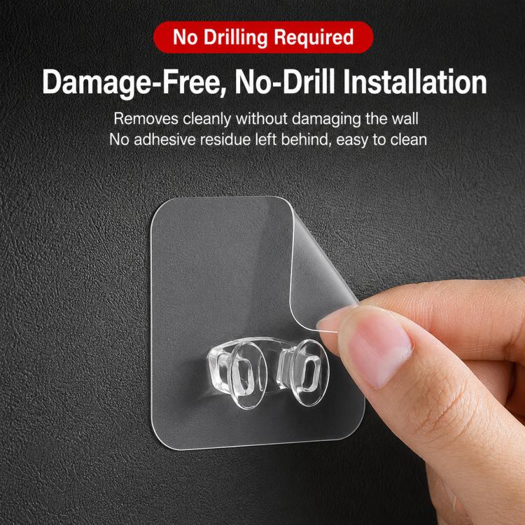 10pcs Adhesive Badminton Racket Wall Hooks No Drill Tennis Racquet Holder Waterproof Power Plug Organizer(6x6cm) - Image 4