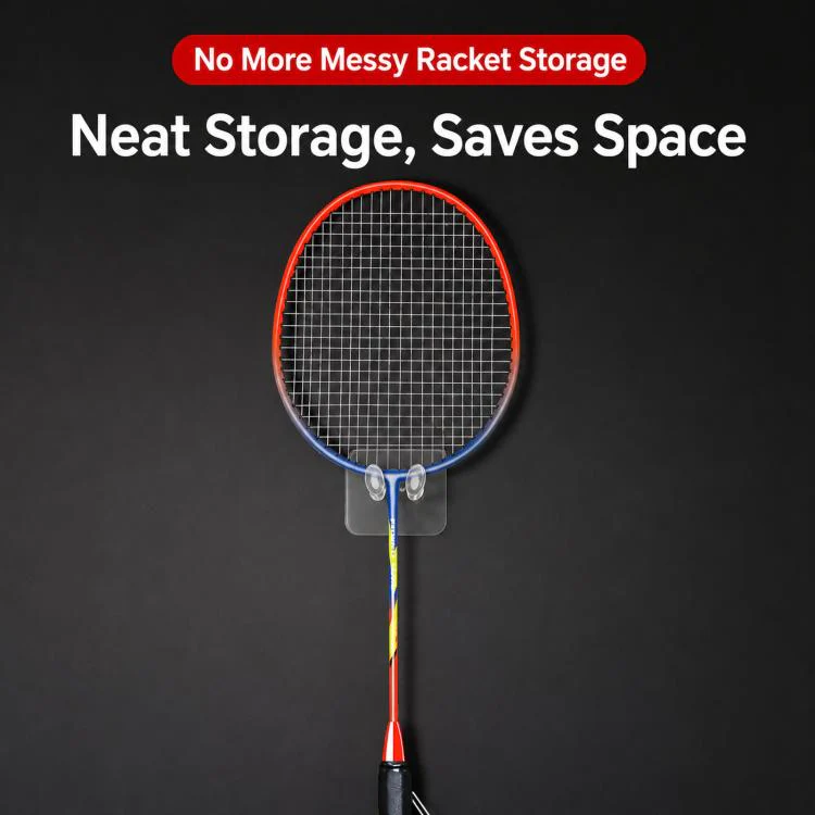 10pcs Adhesive Badminton Racket Wall Hooks No Drill Tennis Racquet Holder Waterproof Power Plug Organizer(6x6cm) - Image 5