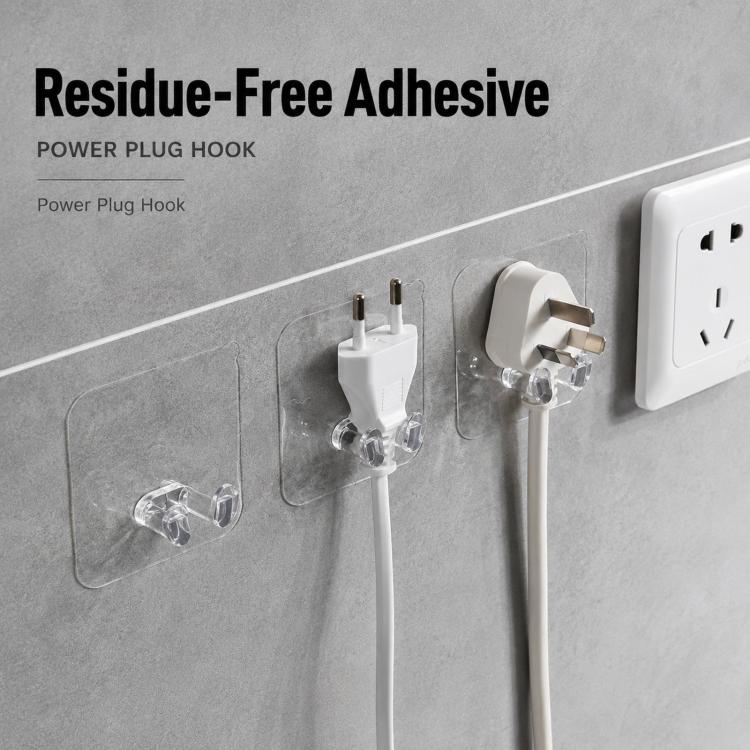 10pcs Adhesive Badminton Racket Wall Hooks No Drill Tennis Racquet Holder Waterproof Power Plug Organizer(6x6cm) - Image 9