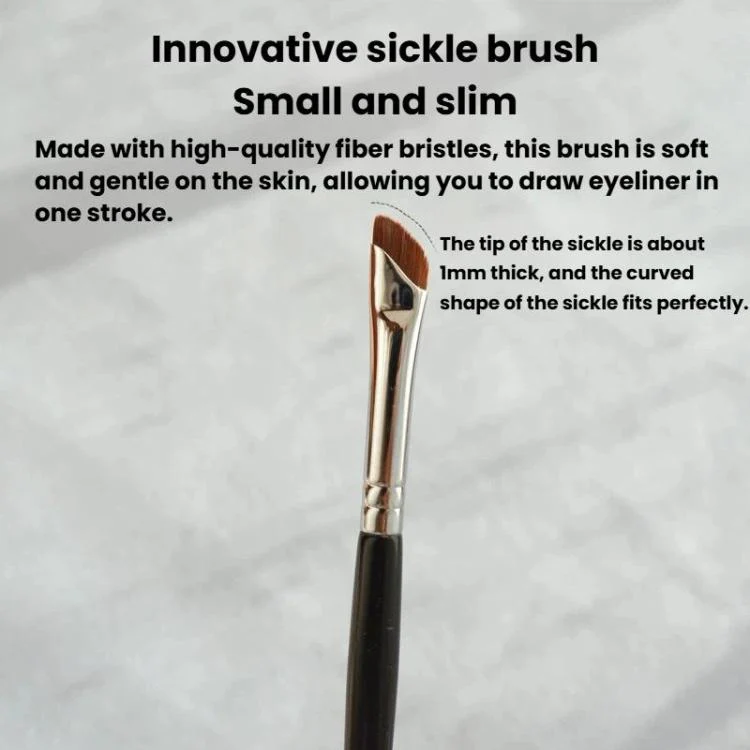 10pcs Angled Ultra-Fine Eyeliner Brush Aegyo-Sal Detail Makeup Brush, Style: Sickle Black - Image 3
