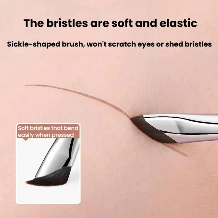 10pcs Angled Ultra-Fine Eyeliner Brush Aegyo-Sal Detail Makeup Brush, Style: Sickle Black - Image 6
