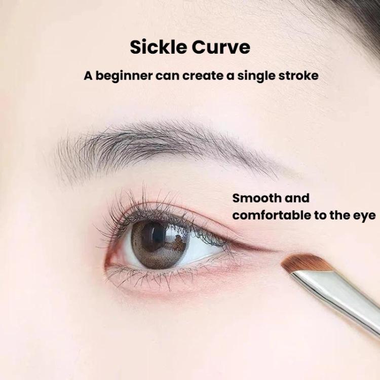 10pcs Angled Ultra-Fine Eyeliner Brush Aegyo-Sal Detail Makeup Brush, Style: Sickle Brown - Image 5