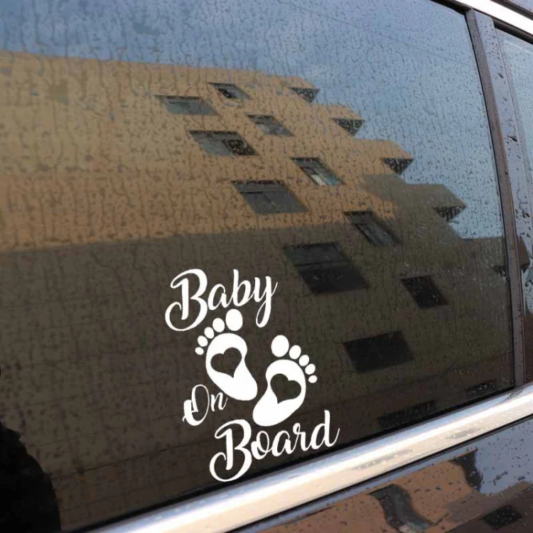 10pcs Baby On Board Warning Car Sticker Reflective Scratch Body Sticker(Black) - Image 4